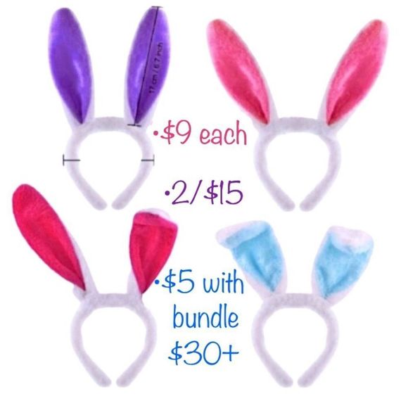 K Bunny Ears Headband - 4 Colors to Choose From - Picture 1 of 5